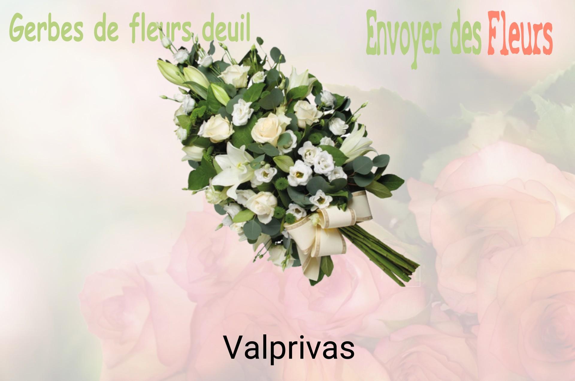 Gerbe de fleurs de deuil livrée à Valprivas